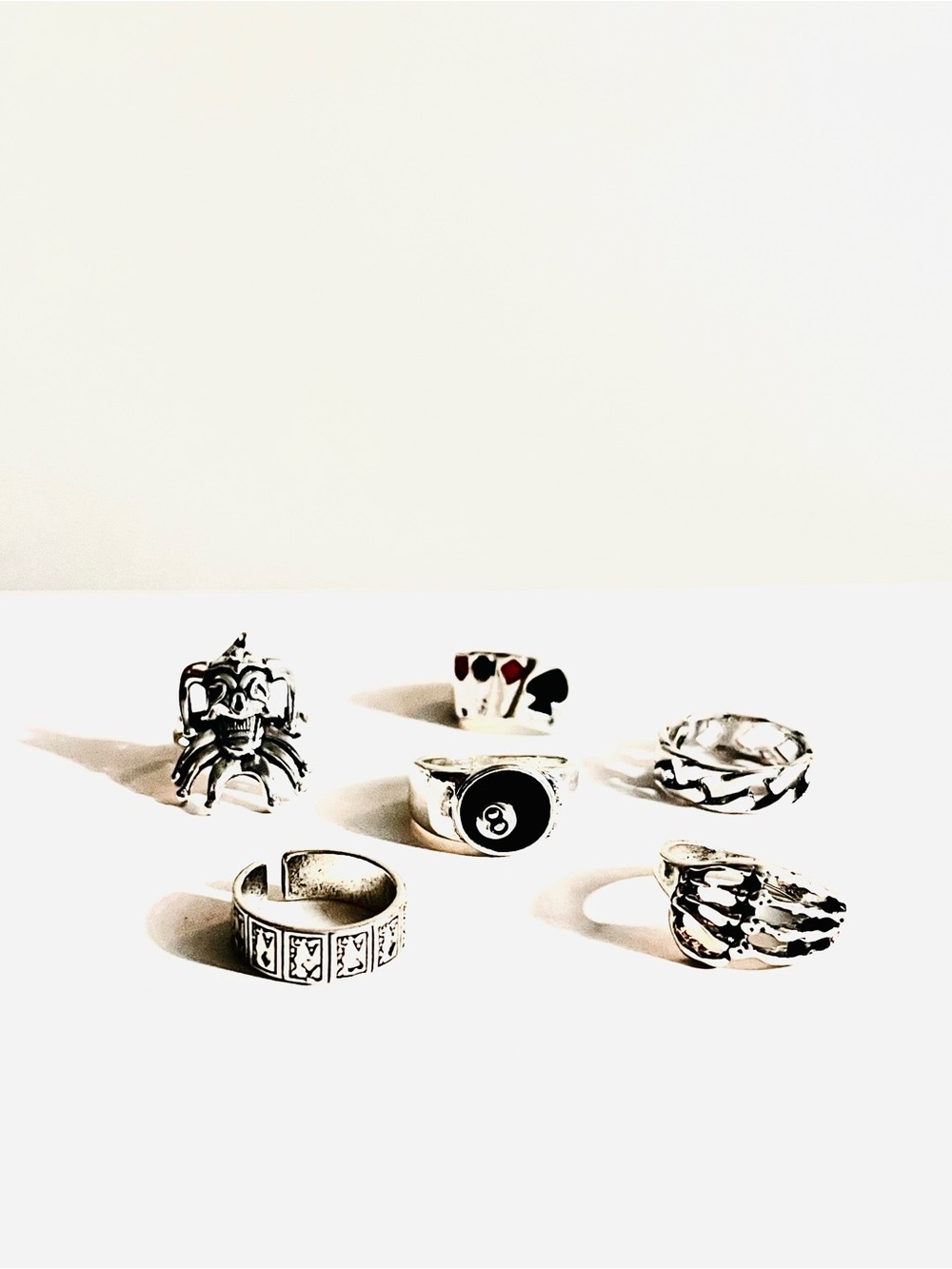Poker Clown Mixed Stackable Rings Set - Picture 5 of 7